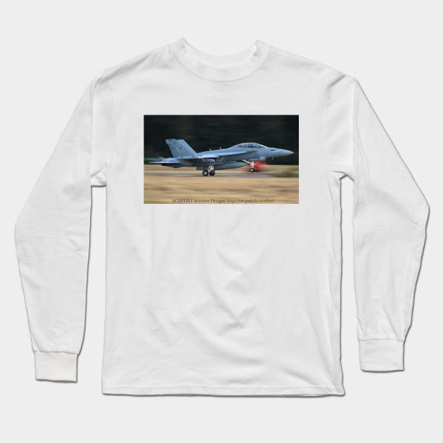 EA-18G Growler Super Hornet FCLP 9 Long Sleeve T-Shirt by acefox1